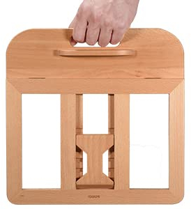 SAMDI Faltbarer Laptop-Ständer aus Holz, verstellbar mit mehreren Winkeln, belüfteter Ständer für MacBook, iPad, ebook, tragbarer, leichter Computer-Halter, gefaltet mit Magnetismus (Weißbuche)