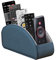 Laikesj Leather Remote Control Holder,TV Remote Caddy with 5 Compartments,Desktop Organizer,for Store TV,DVD,Blu-Ray,Media Player,Heater Controllers(Blue)