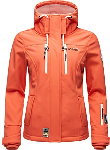 MARIKOO Damen Softshelljacke Übergangsjacke mit Kapuze Kleinezicke Coral Gr. XL