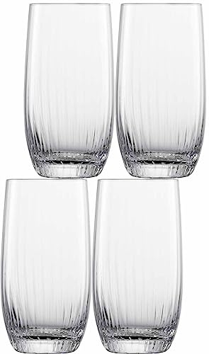 Zwiesel Glas Fortune Longdrinkglas aus hochwertigem Glas hergestellt, 4-teiliges Set, Maße: Höhe: 14.6 cm, Durchmesser: 77.5 mm, Volumen: 499 ml, 122326