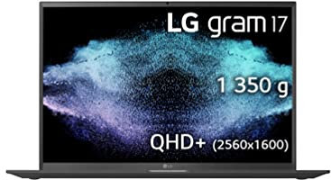 LG gram 17Z90P-G.AA78F - Laptop de 43.2 cm, pantalla IPS de 1.3 kg, formato 2560x1600 16:10, Intel® Evo™ i7, 16GB RAM, 1TB NVME, Iris®Xe Graphics, Thunderbolt™ 4, Windows ws 11 H. ome, teclado AZERTY