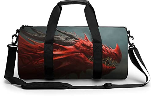 Sporttasche Roter Drache Reisetasche Wasserdicht Trainingstasche Schwimmtasche Weekender Für Mädchen Jungen 45x23x23cm