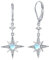 REDSUN Mondstein Stern Ohrringe 925 Sterling Silber - Achtzackiger Hänge Schmuck - Geschenke für Damen, Freundin, Mutter