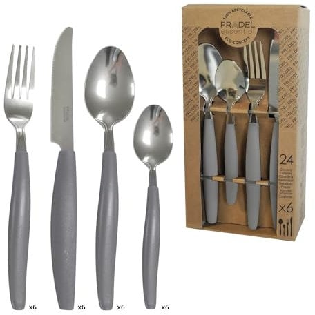 AMEFA - Ménagère 24 couverts de table pour 6 personnes - Pure - Acier inoxydable 18/0, Finition Standard - Gris