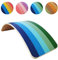 SmartToys4U Wooden Balance Board Kids Montessori Toddler Wobble Board Autism Friendly Waldorf Sensory Toy Indoor Outdoor Children Natural Wood Curvy Seesaw Yoga Fitness Board for Adult (Aqua)