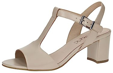 Caprice Leder Sandale Absatz Beige 28305