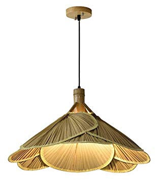 OZZKI Plafonnier Lampe au plafond en rotin avec ventilateur et feux de bambou, style rétro Luminaire encastré (Taille : 2pcs)