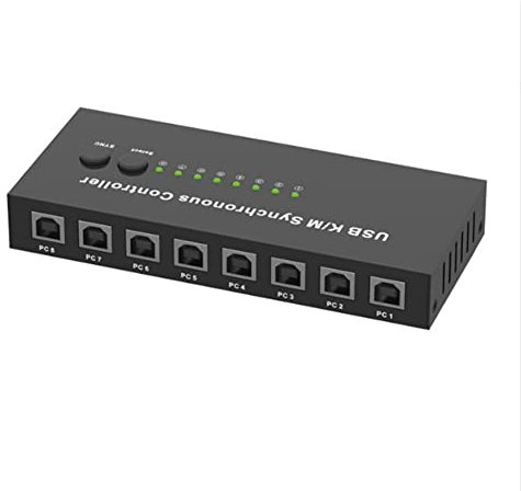 Controller sincrono USB K/M Switch KVM a 8 porte più computer condividono 1 mouse e tastiera