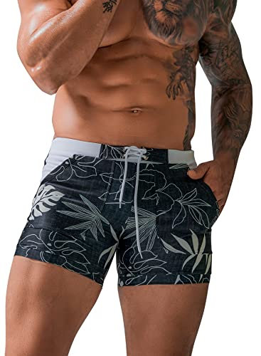 SEAUR Maillot de Bain Boxer Homme Maillots de Bain de Compétition pour Piscine Plage Slip de Bain pour Homme Taille Basse M