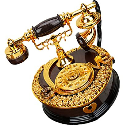 ibasenice Retro Telefon Spieluhr Aus Metall Musik Kasten Fürs Büro Schmuck Organizer Ohne Batterie Vintage Dekoration Desktop Geschenk