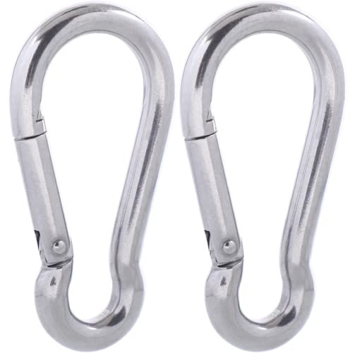 SEPWIK 316 Stainless Steel Carabiner Clips - Heavy Duty Hooks, Keychain Spring Snap for Dog Leash, Outdoor Camping, Swing, Hammock