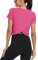 Mippo - Camiseta de entrenamiento corta para mujer con espalda dividida - Corte holgado, fucsia, S