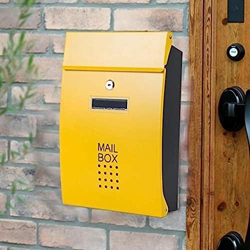 Wandmontierter Edelstahl-Briefkasten für den Außenbereich, für Lager, Wohnung, Haus, Garten, Briefkasten, vertikaler Verschluss, Briefkasten (E)