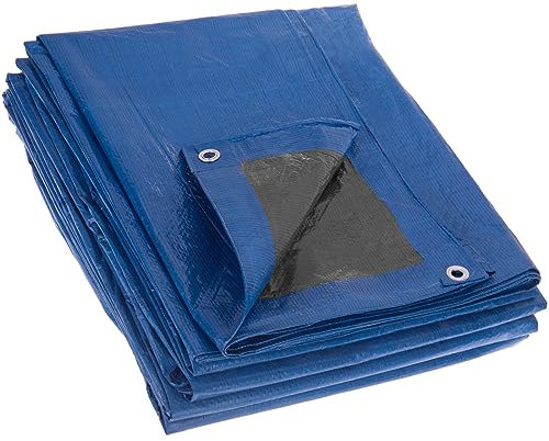 PrimeMatik - Markise aus wasserdichtem, doppelseitigem Polyethylen, grün und blau, 4 x 6 m