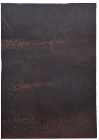 HAPPER STUDIO Rindsleder 2 mm Stärke Pull-Up Crazy Horse Leder. Echtlederblätter für Basteln. (1, Braun, A5 (148 x 210mm))