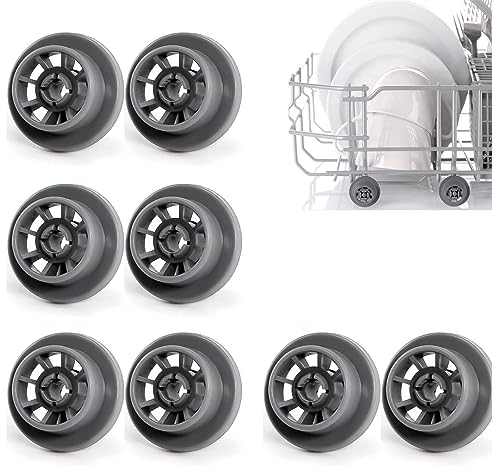 ZKGYUS 8 Pezzi Set di Ruote per Carrello Lavastoviglie Cestello, Rotelle lavastoviglie per Marche Come Bosch, Indesit, Neff e Molte Altre, Accessori lavastoviglie resistenti e duraturi