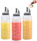 RICHSUM 3er-Pack Quetschflaschen für Soßen mit Drehverschlusskappen - Nachfüllbar für heiße Soßen, Barbecue-Soße, Öl, Gewürze, Salatsaucen, Senf, Mayo (grau,350ml)