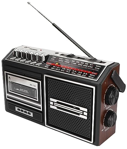 Casse e Player, Recorder Full Band Noiseless Plug Re Ro Boombox AM FM SW1 SW2 Boomboxes in Card AM FM Tragbares Radio für ältere UK 220V Aufnahmeunterstützung (EU-Stecker