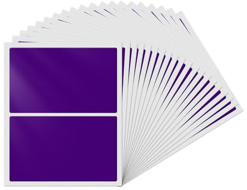 YIKIADA Violett Rechteckig Etiketten 75 × 50 mm Selbstklebend Groß Lager Klebeetiketten Wasserdicht Aufkleber für Marmelade Beschriften Adressetiketten 40 Stück