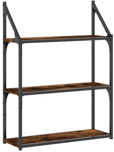 vidaXL Wandregal 3 Fächer Räuchereiche 60x21x78,5 cm Holzwerkstoff