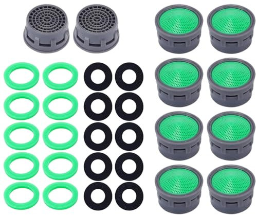 Lot de 10 aérateurs de robinet, limiteur de débit en plastique avec joints d'étanchéité pour robinet de cuisine et salle de bain