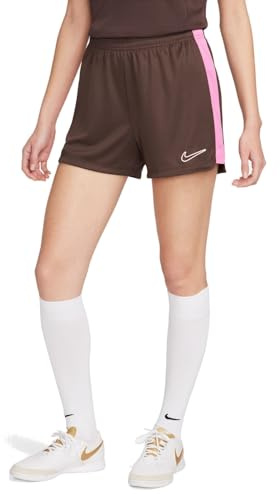 NIKE Women's W Nk Df Acd23 Short K Branded Mid Thigh Length, Baroque Brown/Playful Pink/Playful Pink, L