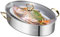PEixen 38cm Ovaler Fischdampfgarer, gedämpfter Fischtopf aus Edelstahl 304, Kochgeschirr mit Gestell, Keramikpfanne, Spannfutter zum Dämpfen von Fisch und kochender Suppe,A