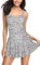 SHEKINI Femme Maillot de Bain Une Pièce Jupette Elégant Ruched Bandeau Robe de Plage Abdominal Contrôle Amincissante Sport Réglable Jupette Bikini de Plage（M，Fleurs Violettes Roses）