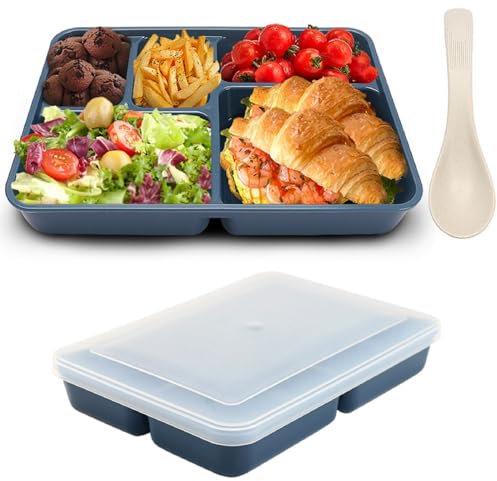 Lonchera para Niños, Fiambrera para Adultos, Caja de Almuerzo con Compartimentos, Bento Box Fiambrera con Cuchara Lunch Box Ideal para Niños Adultos Picnic Trabajo Escuela