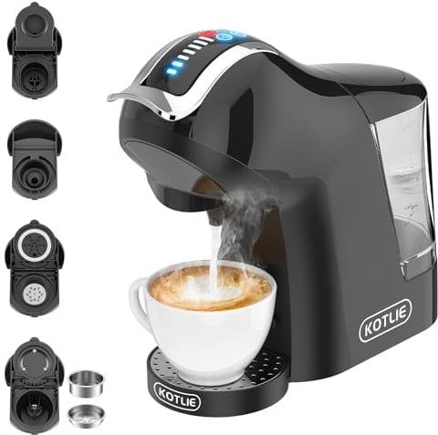 19 Bar 5in1 Multicapsule Espresso Coffee Machine for Nespresso/Dolce Gusto/LAVAZZA A MODO MIO Capsule and Ground/ESE Coffee Pods EM-308A