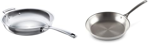 LE CREUSET 3-Ply Stainless Steel Uncoated Frying Pan, 28 x 6 cm, 96200228001100 3-Ply Plus Stainless Steel 20cm Shallow Frying Pan, 96600220000100