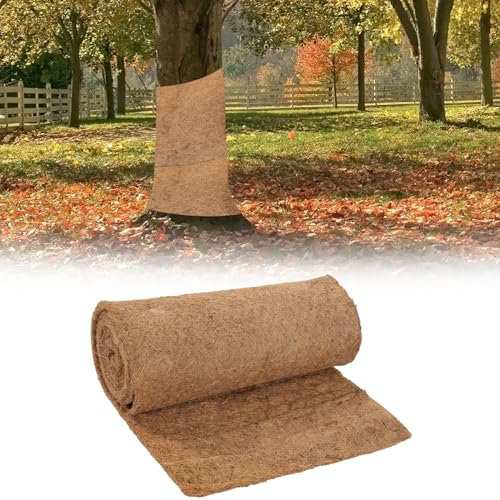 ISOISL Kokosmatte 50cm x 5m, Naturprodukt aus 100% Biologisch, 1200g/㎡ Böschungsmatte mit Naturlatex, Kälteschutz Winterschutz für Pflanzen, Baumschutz für Kübelpflanzen