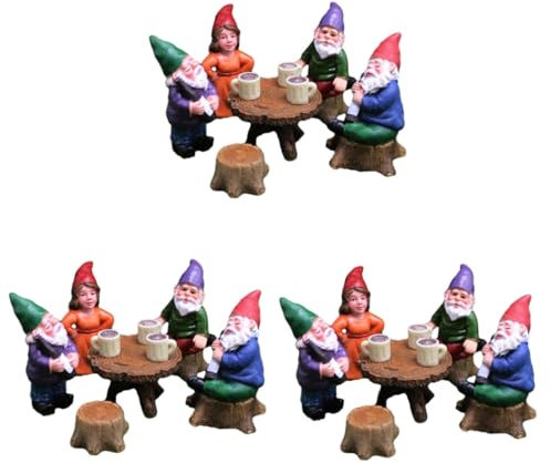 Kisangel 3pcs Naughty Gnomes Collectibles Garden Gnome Ornaments Miniature Accessories for Indoor and Outdoor Gardens
