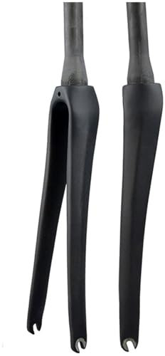 HWEVDHJ Fourches Rigides De Vélo De Route en Fibre De Carbone 700C T800 Frein De Type C Fourche Rigide De Vélo Conique 1-1/2 QR 100 Mm(Matte Black)