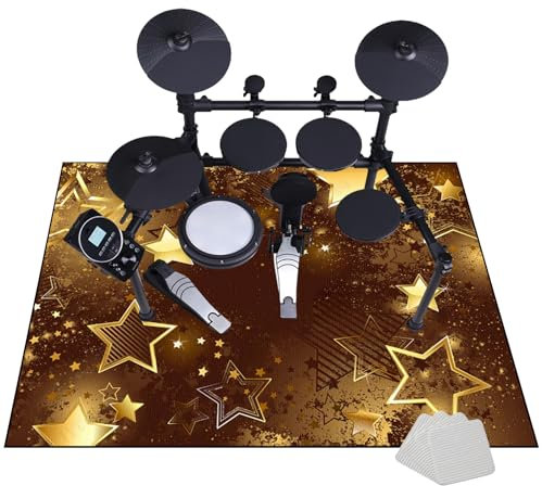 Schallschutz Teppichmatte Drum Teppich Schlagzeug Teppich rutschfeste Trommel Teppich Professioneller Schlagzeugteppich Quadratische Schallschutzdecke für E-Drum-Kits Bass Drum Snare 120 x 80 cm