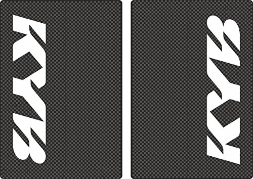 Set di adesivi grafici per forcella superiore, compatibili con sospensioni KYB, adatti a tutte le moto da cross, in vinile adesivo bianco (opaco)