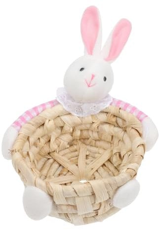 Warmhm Aufbewahrungskorb für Kaninchen osternester für osterkörbchen für Desktop-Lebensmittelkorb Rattan-Kaninchen Heu bastelsets für süßigkeiten Kaninchen-Snackkorb