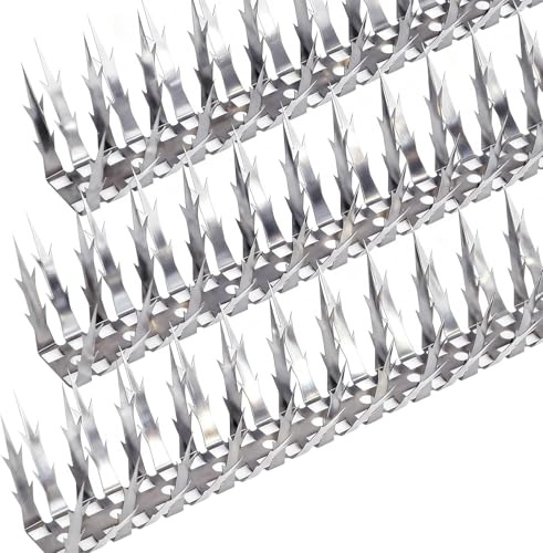 6M/20FT Taubenabwehr Spikes, Edelstahl Vogelabwehr, Vogelschreck, Taubenschreck, Taubenabwehr Balkon, Vogelschutz Spikes für Balkon Dach Fenster Garten Dachrinne (20 Stück)