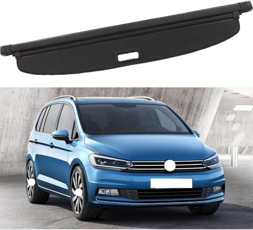 Frachtabdeckung für VW TOURAN 2016-2020 Einziehbare wasserdichte Hintere Kofferraumabdeckung, Ausziehbar Laderaumabdeckung Rollo