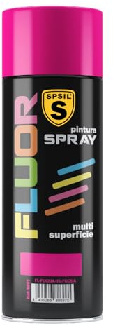 SPSIL Pintura Spray Brillante Fucsia Fluor(pack of 1) 200ml, Metal Secado RápidoPintura Profesional Interior Exterior, Aplicación Fácil en Madera Plástico, DIY Decoración Muebles Automóviles