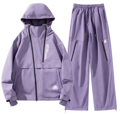 MODSGUE Tuta da sci da uomo, set da 2 pezzi, giacca da sci e pantaloni, set da neve, impermeabile, invernale, caldo, antivento, per escursionismo, sci, snowboard