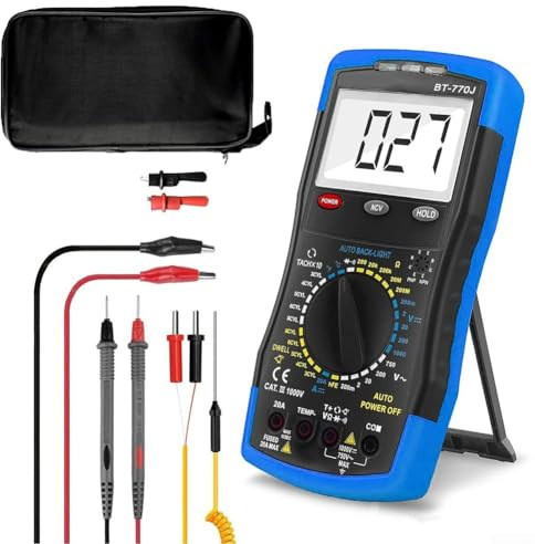 Trayne Digitales Multimeter BT-770J für Kfz-Tests | 1000 V CAT III 600 V CAT IV Sicherheit | Auto Range Daten halten NCV Temperatur, Multimeter Digital (2 Stück)