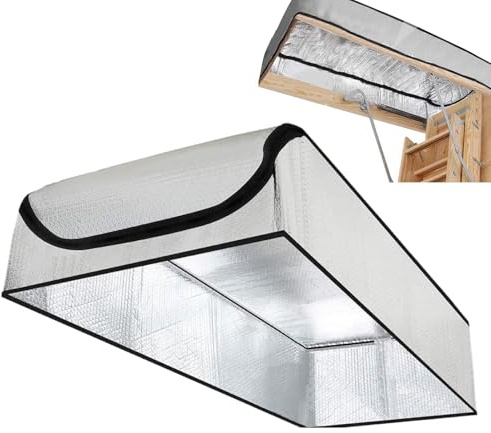 Bsbkoj Bâche d'isolation pour porte de - Pliable - Économie d'énergie - Couverture de cave rampante et de toit - Pour hiver, maison, appartement, garage, cave, plafond, escalier