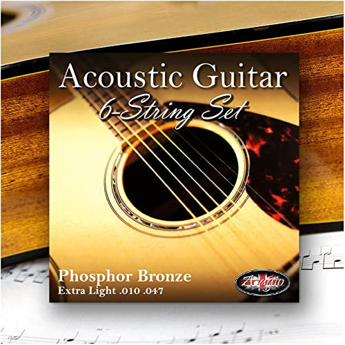 Adagio - Set completo di corde per chitarra acustica, calibro 10-47, colore: Bronzo fosforoso