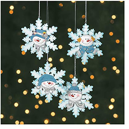 Fun Express Weihnachtsbaumschmuck, Schneemann, Schneeflocke, 4 Stück