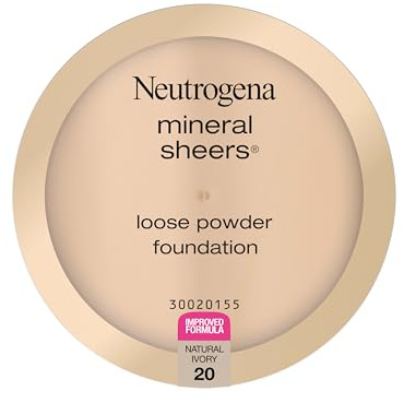 Neutrogena Mineral Loose Face Powder Foundation, Natural Ivory 20, 0.19 oz