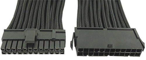 GELID Solutions Kabel 24 PIN EPS | Single Sleeve Schwarz | AWG 18 | Größen 30cm | Farbe Schwarz