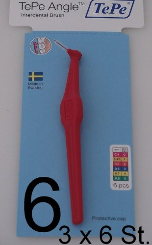 18 TePe Angle Interdentalbürsten 0,5 mm rot