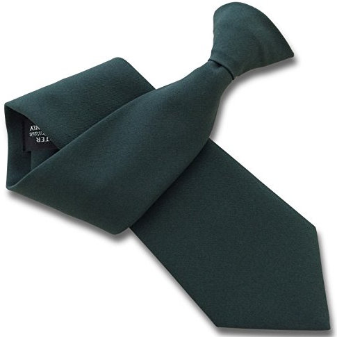 Great British Tie Club Cravates extra longues à clipser pour homme (63,5 cm de longueur), vert bouteille, Extra Long Clip-On Tie Length: 25 inches