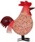 Exner dekorativer Deko-Hahn Deko-Huhn Garten-Deko Metall bemalt ca. 44 cm hoch (pink)